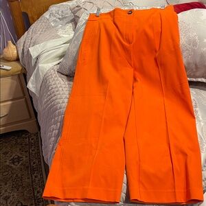 Ann Taylor Bright Orange Wide-Leg Pants